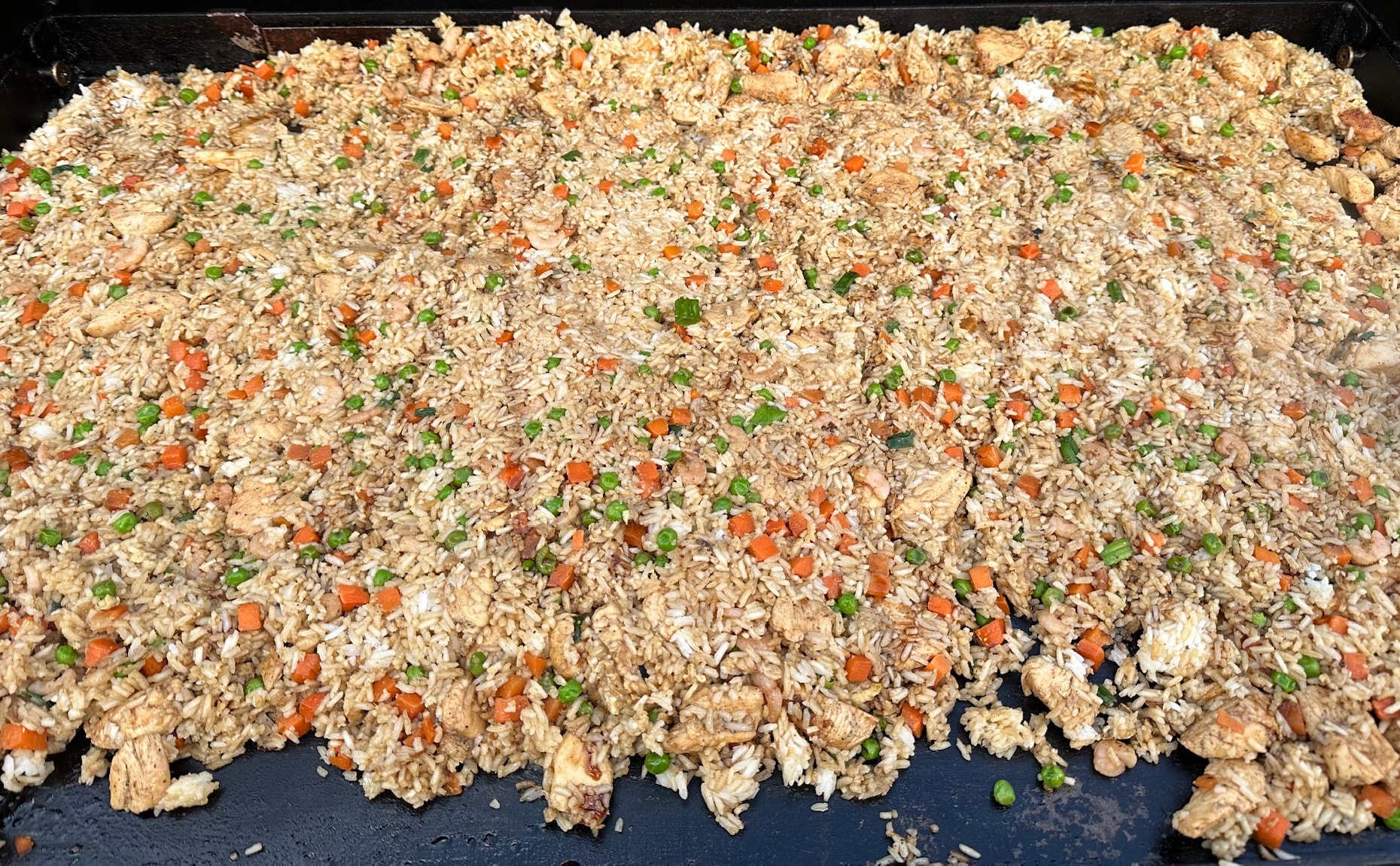 Chicken fried rice prepared for catering service
